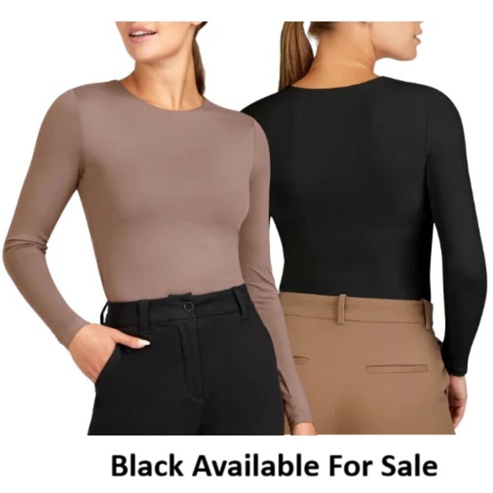 Frank And Oak Long Sleeve Shaping & Smoothing Double Layer T-Shirts Women's Sz L